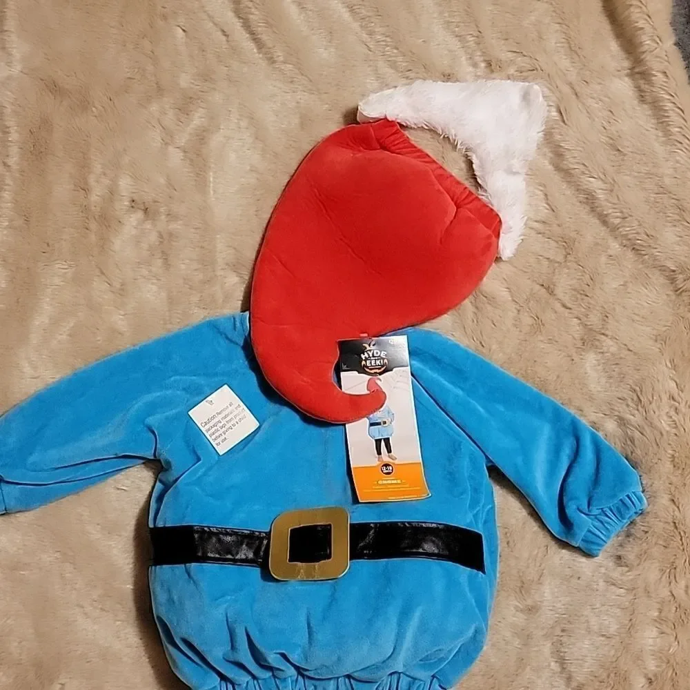 INFANT GNOME COSTUME, 3-PIECE, SIZE 12-18 MONTHS - NEW WITH TAGS!